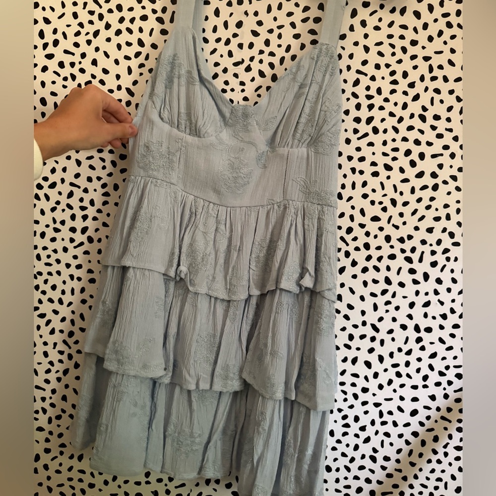 Altar'd State Blue Ruffled Tiered Sundress